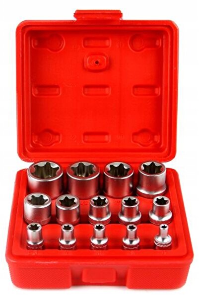 NO BRAND Set chei Torx Mar-Pol E4 - E24 / 1/2"+ 3/8" + 1/4" M66422