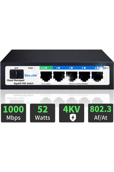 NO BRAND Goalake gps204 v6 switch PoE cu 4 porturi