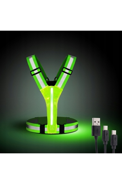 NO BRAND Vestă reflectorizantă LED USB, curele de siguranță pentru alergare, ...