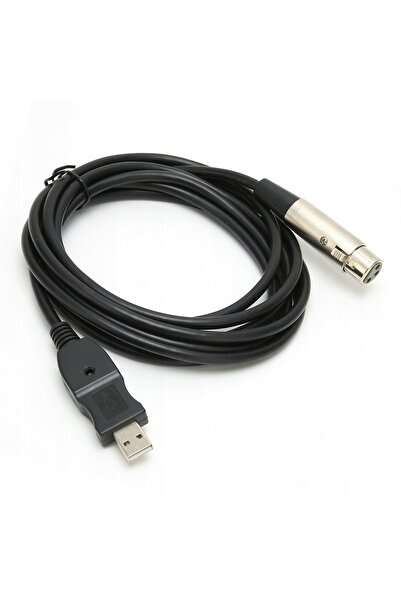 NO BRAND Cablu USB la XLR de 3m, adaptor profesional pentru microfoane de stu...