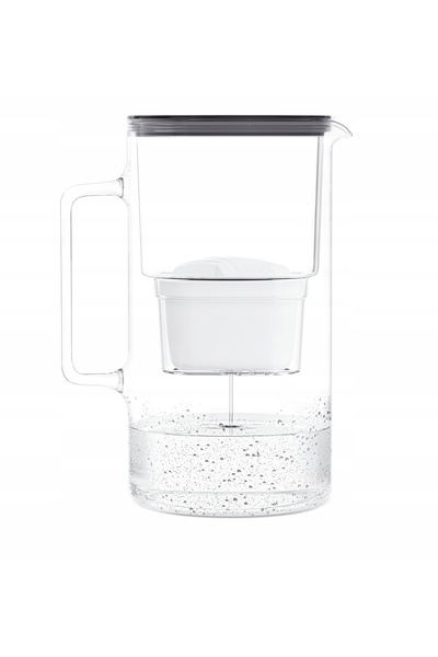 NO BRAND Carafă filtrantă din sticlă borosilicată Wessper D2, 3L, neagră + 10...