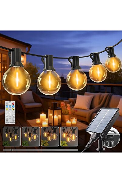 NO BRAND Ghirlandă Solară de Grădină pentru Exterior 10m 12x Becuri LED + Tel...