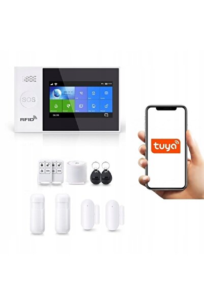 OnShoping Alarmă wireless cu ecran LCD de 4.3 inch, GSM, WiFi, SMS, Tuya Smar...