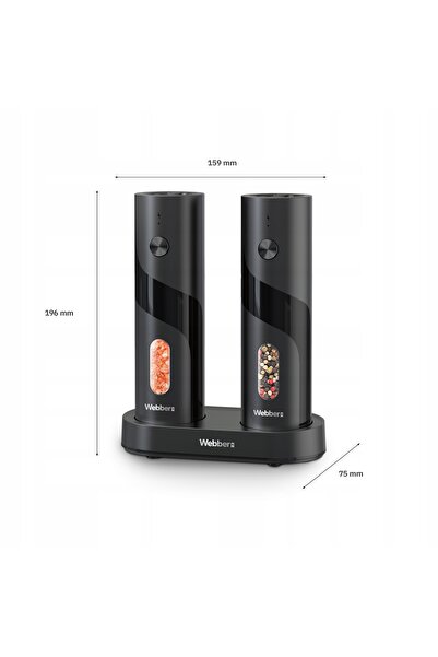 NO BRAND Râșniță electrică Webber, plastic negru, 2 bucăți, 70 ml