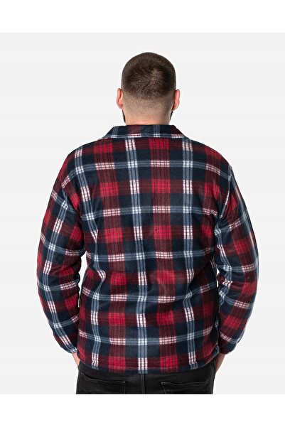 NO BRAND Cămașă călduroasă din fleece pentru bărbați, căptușită cu fleece ter...