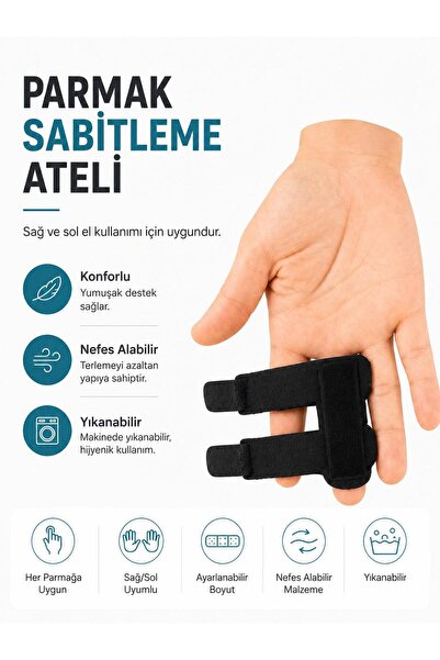 Ankaflex 2’li Paket Parmak Ateli Orta, İşaret, Yüzük ve Serçe Parmaklar İçin Kırık Aparatı