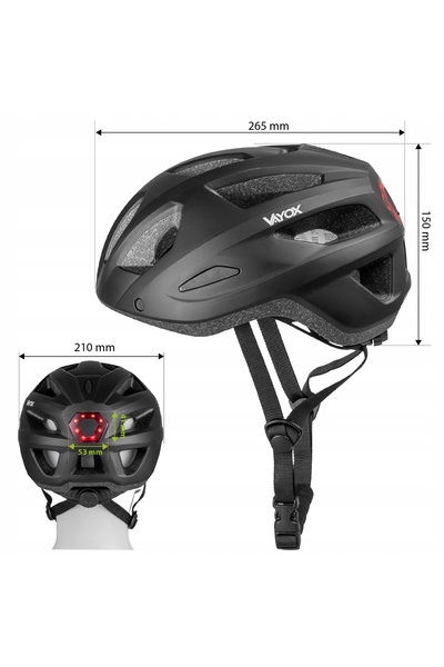 NO BRAND CĂȘTĂ DE BICICLETĂ MTB CU LUMINĂ LED REGLABILĂ UȘOARĂ 55-58 NEGRU MA...