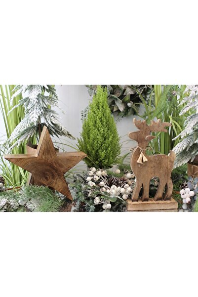 NO BRAND Sculptură decorativă din lemn și metal, bronz, înălțime 34 cm, ornament