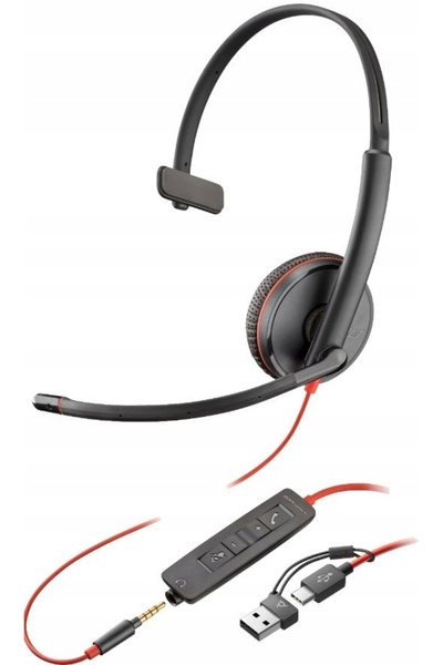 NO BRAND Poly Blackwire 3215 Căști mono USB-C/A+3,5mm