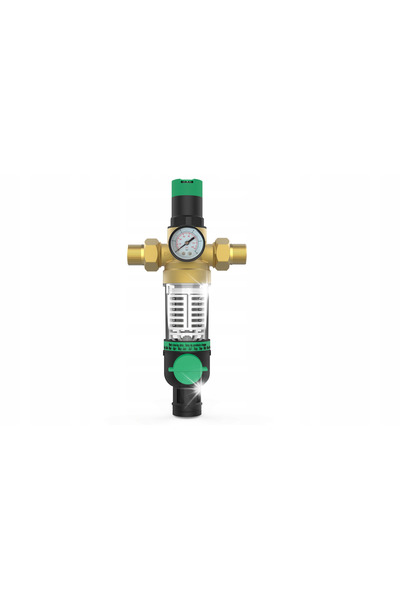 NO BRAND Reductor de presiune apă de 1 inch, manometru de 3/4 + filtru lung c...