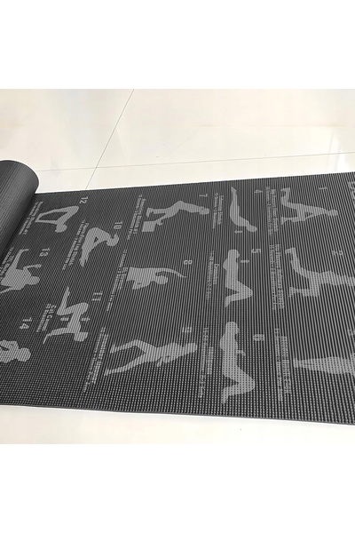 NO BRAND Saltea de yoga antiderapantă 175x61 cm 3 mm cu marcaje de poziționar...