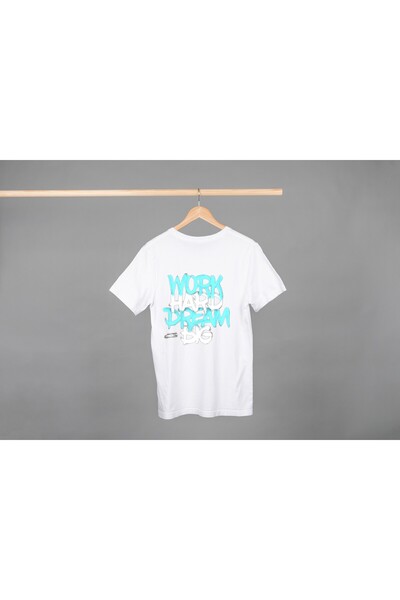 Noname Tricou Unisex Bumbac Premium Casual " Munceste din greu! " Inscriptie