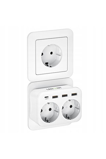 NO BRAND Adaptor de călătorie pentru priză US cu porturi USB și USB-C, Lencen...