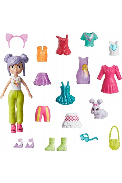 NO BRAND Set de modă Polly Pocket cu păpușă și accesorii hkv94