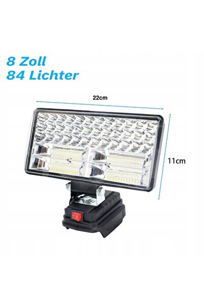 NO BRAND Lampă pentru Makita 18V, Lampă cu halogen, Lanternă + 2x USB 84 LED-...
