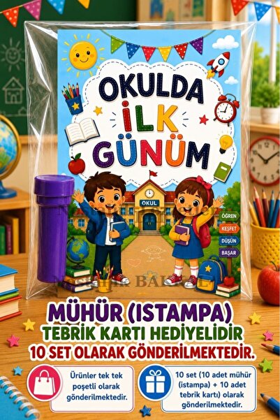 Nostaljik Lezzetler 10 Adet Okulda İlk Günüm Yazılı Hediye Seti 1. Sınıf- Sen...