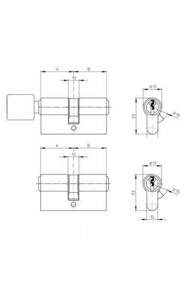 Yale Cartușe negre în sistem cu o singură cheie, set complet 45/45+ G45/45 - ...