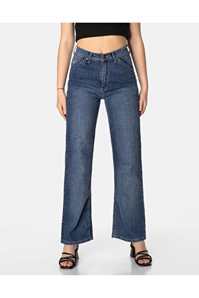 NO BRAND Pantaloni Jeans de Damă Suedieni, cu Picior Larg, Lejeri și cu Talie...