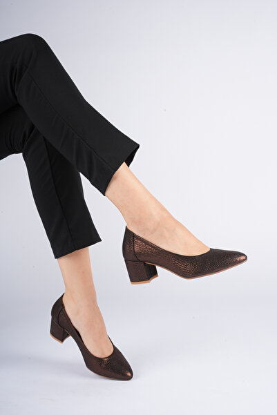 ANALİN SHOES Γυναικεία παπούτσια με τακούνι από γνήσιο δέρμα - Μαύρα