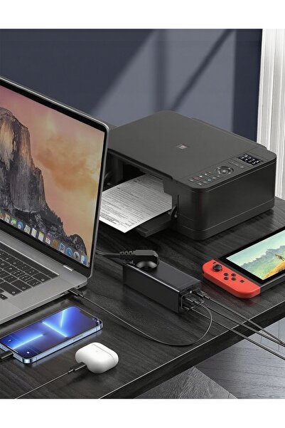 NO BRAND Încărcător USB-C GaN 65W, Stație de încărcare rapidă PD, 2x USB-C, 2...