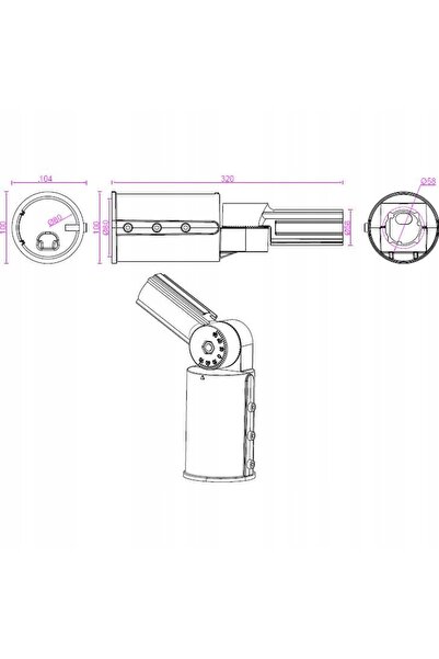 NO BRAND Adaptor pentru stâlp de iluminat 60mm-80mm