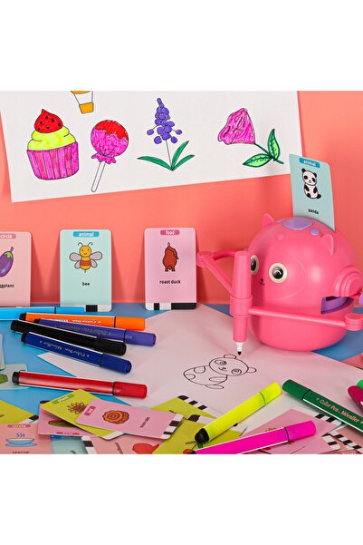 NO BRAND Robot interactiv de desen pentru copii Set educativ 100 de cartonașe...