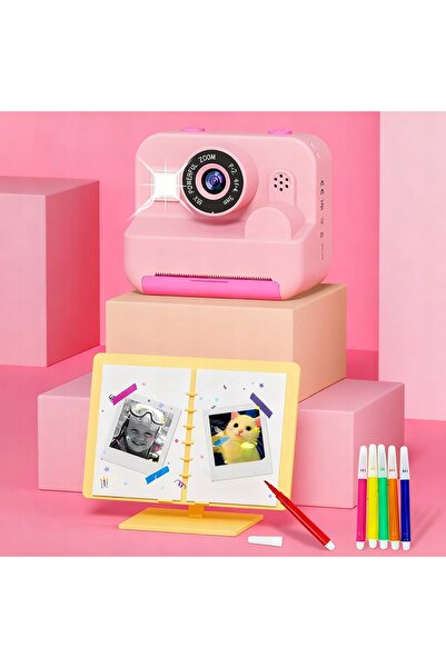 NO BRAND Cameră instantanee pentru copii cu imprimantă, card de 32GB + 3 role