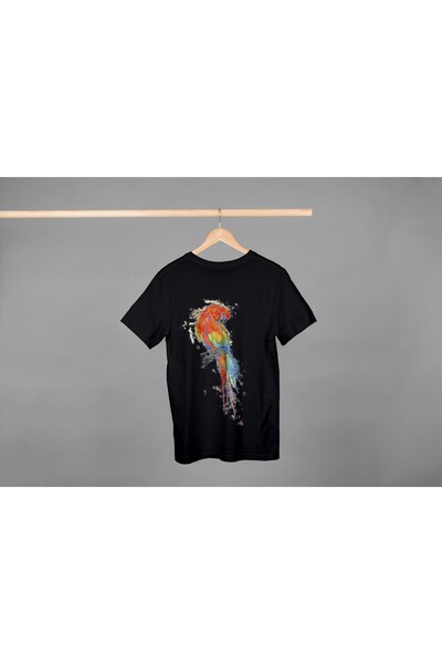 Noname Tricou Unisex Bumbac Premium Casual " Papagal colorat " Inscriptie