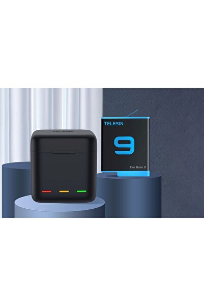TELESIN ÎNCĂRCĂTOR USB 2x BATERII REÎNCĂRCABILE tip AHDBT-901 pentru GOPRO HE...