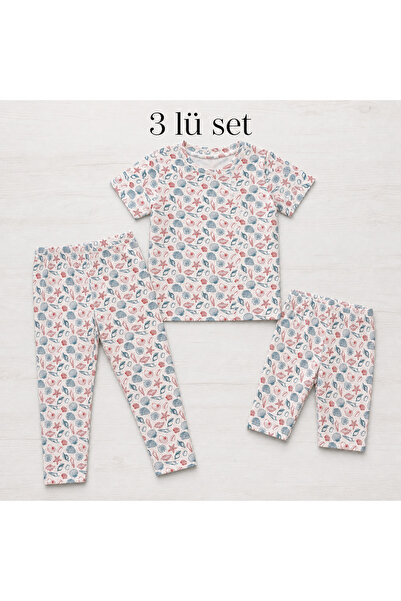 İncili Tekstil Tricou pentru fete, pantaloni capri și colanți, set de 3 piese...