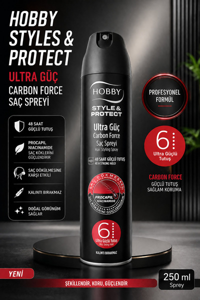 Hobby Carbon Ultra Güçlü Saç Spreyi 250 ml