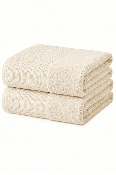 Elif Mira 2-Piece Large Size Bath Towel 90X150 cm 100% Cotton Siena Collectio...