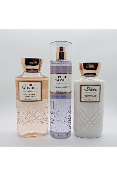 Bath & Body Works رذاذ عطري فاخر من بيور ووندر، جل استحمام ولوشن للجسم