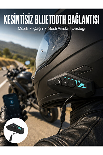 Lutesya Kask Kulaklık Bluetooth Motosiklet Kulaklık Intercom Su Geçirmez