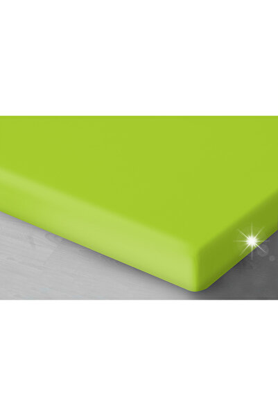 NO BRAND Cearșaf de pat din satin cu elastic 140x200 lime 73