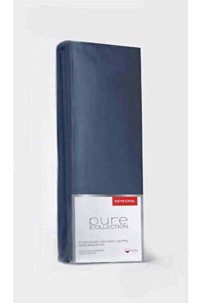 Detexpol Cearșaf de pat din satin cu elastic 220x200 Albastru