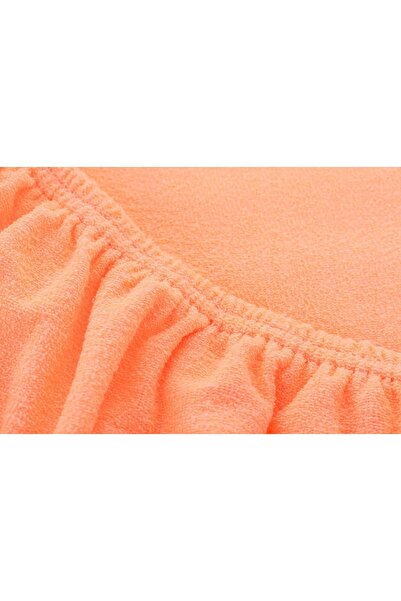 NO BRAND Cearșaf de pat frotir cu elastic 200x220 somon 003