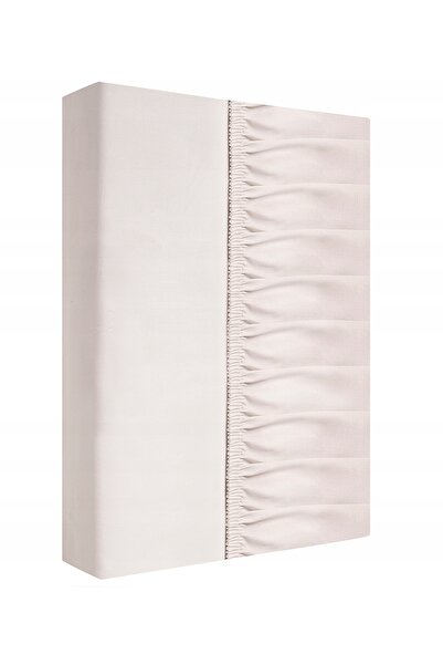 NO BRAND Cearșaf de pat din bumbac cu elastic 140x200 ecru