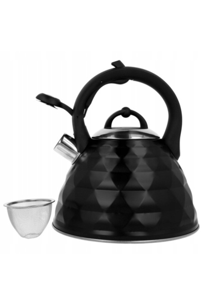 NO BRAND Fierbător cu fluier 3L din oțel, pentru inducție și gaz