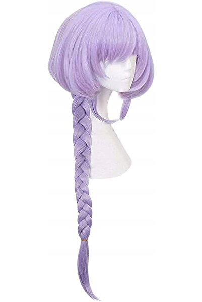 NO BRAND Perucă cosplay qiqi lungă, mov deschis, 75cm