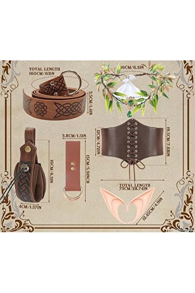 NO BRAND Costum de zână elfă pentru femei, urechi, medieval, Halloween