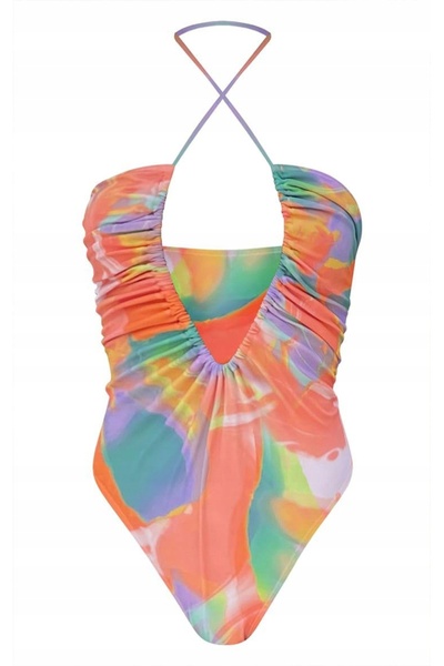 NO BRAND Prettylittlething 36 costum de baie tie-dye multicolor