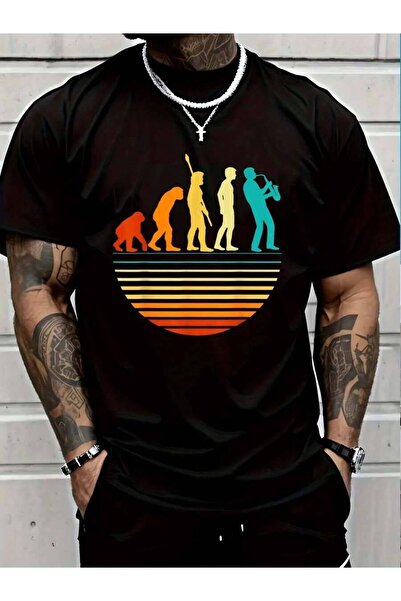799 100% Cotton Saxophonist Saxist Sax Evolution Saxophone T-Shirt Men's Wome...