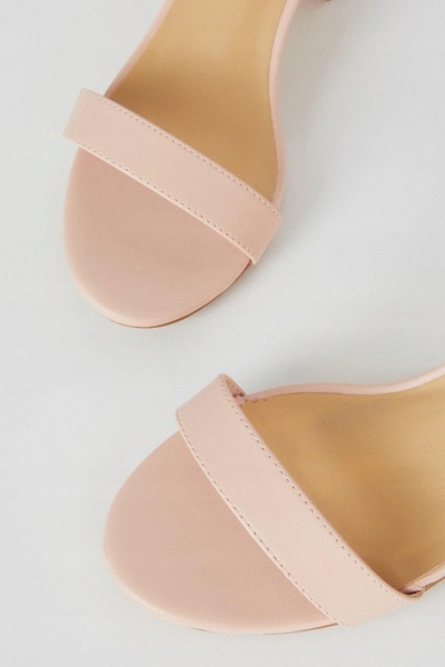 NO BRAND Sandale roz cu toc din piele ecologică, clasice Dorothy Perkins 39