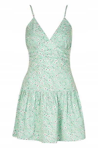 NO BRAND Rochie Boohoo Mini cu flori mentolate 38