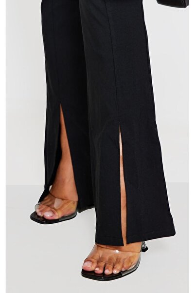 NO BRAND Salopetă neagră, cu pantaloni evazați și decupaje, mulată, PRETTYLIT...