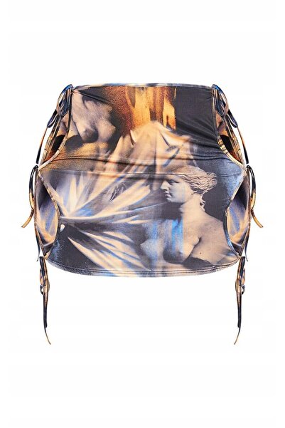NO BRAND Prettylittlething Fustă mini cu șnururi 36