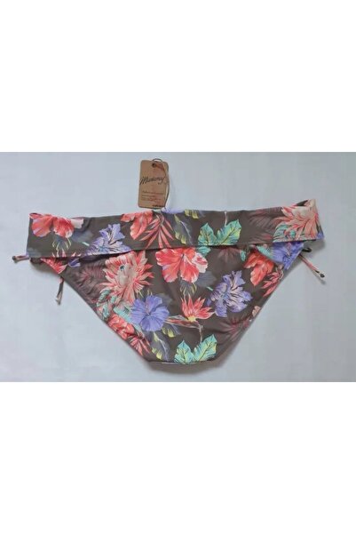 NO BRAND Slip de bikini kaki, cu model floral colorat, Mantaray 36