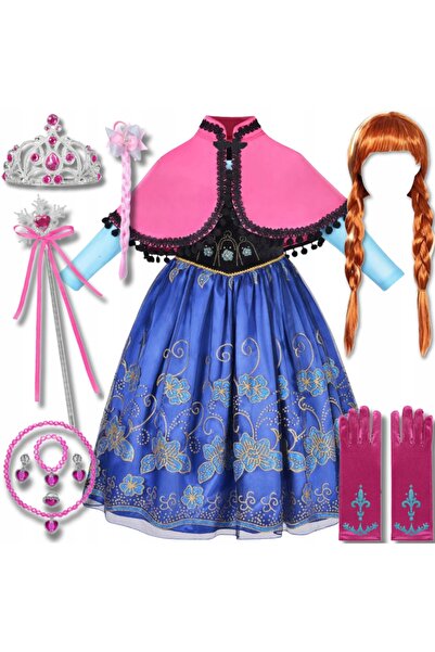 NO BRAND Rochie Costum Anna Regina Set Înghețată Bal Carnaval 140 146 cm