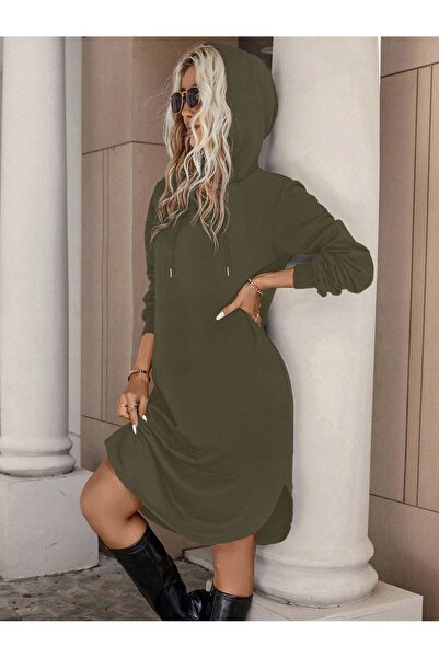 NO BRAND Rochie de antrenament Emery Rose S verde, simplă, cu glugă și tiv as...